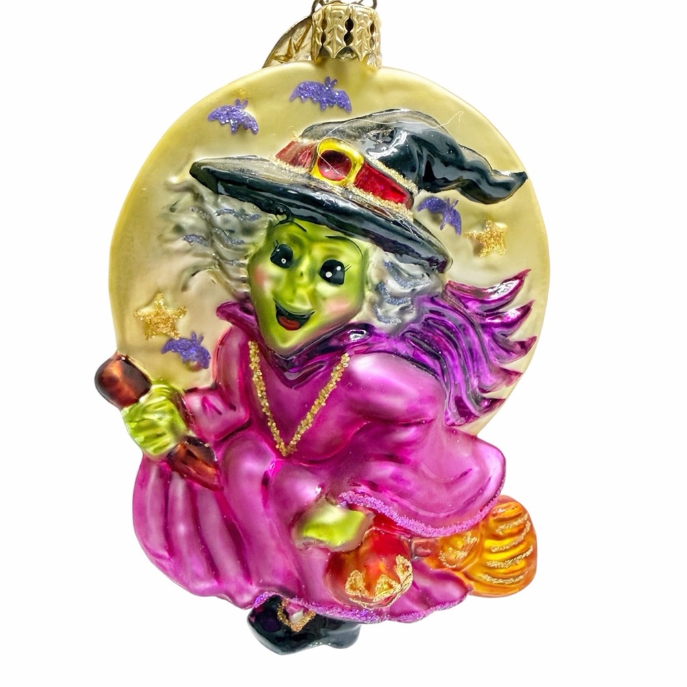 Christopher Radko | Mean Green Flying Machine Witch Ornament Halloween Y2K - Picture 3 of 6